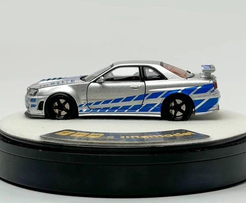 PGM 1:64 Silver Skyline GTR R34 Z-TUNE Fast Engine Model Diecast Metal Car - Picture 6 of 11