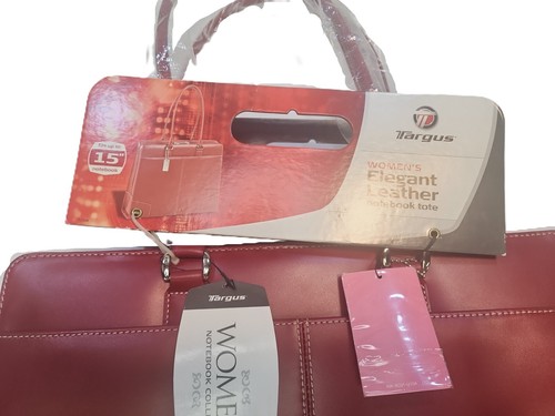 Sac fourre-tout femme élégant en cuir pour ordinateur portable Targus 15" rouge - Photo 2/9