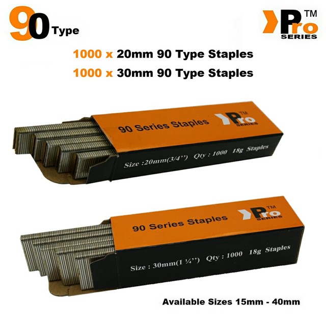 90 Type Staples: Size 20mm + 30mm ( MIXED 2000 Staple Handy Pack ) 90 Type Staples: Size 20mm + 30mm ( MIXED 2000 Staple Handy Pack )