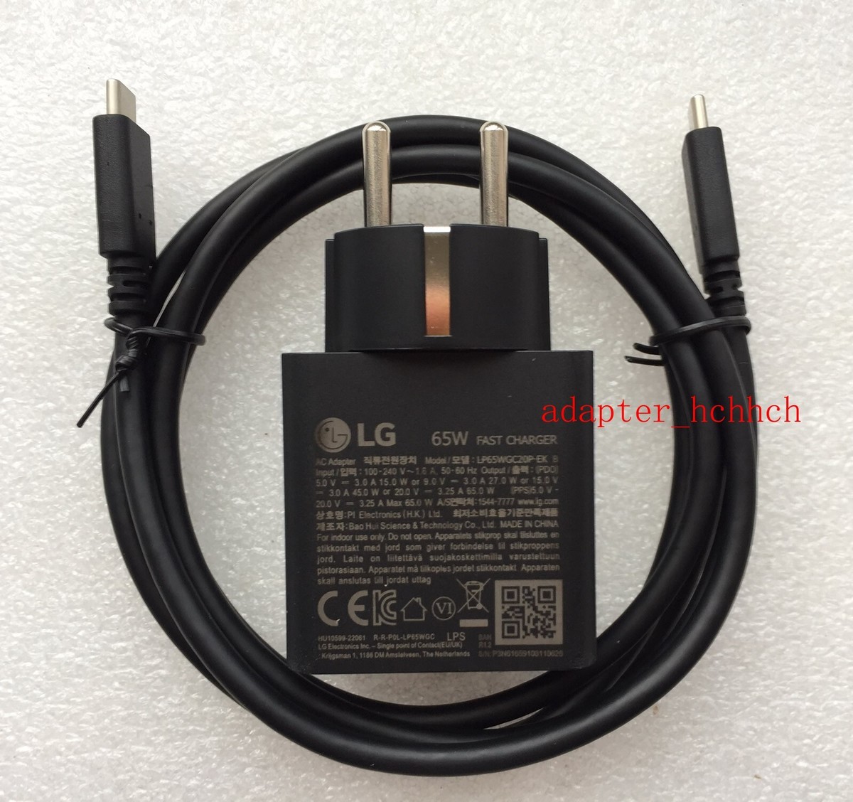 New Original OEM LG gram 17Z90TL-H.AUB6U3 LP65WGC20P-EK B 65W Fast
