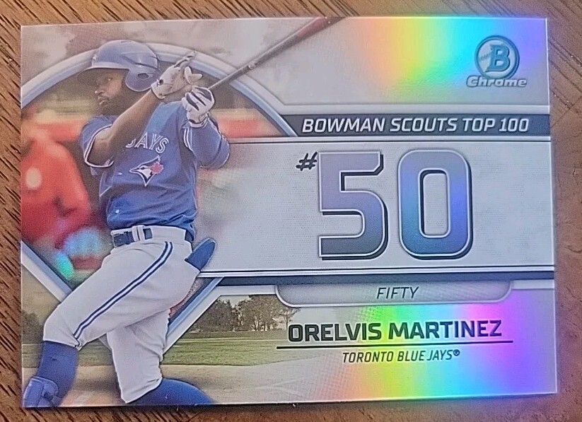 Orelvis Martinez Top 100 Prospects Chrome Refractor 2023 Bowman #50 Toront