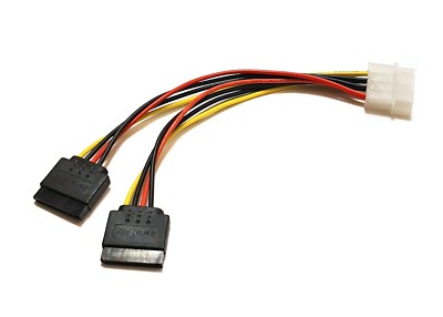 SATA Power Y Splitter 2 x SATA 15 pin from Molex 4 pin 7.6 inches 18 AWG
