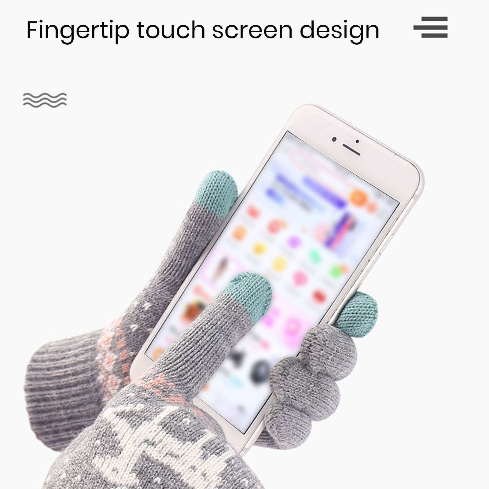 Gloves Wrist Gloves Fleece Knitting Gloves with Capability-image
