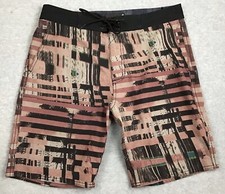 Tavik Modern Beach Culture Board Shorts Abstract Design Pockets MensSize 32