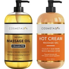 Cellulite Massage Oil & Hot Cream - 100% Natural Cellulite Oil & Gel Highly A...