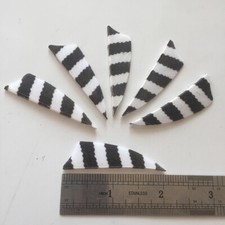 50PCS 2inch Striped White Shield Fletches Feathers Fletching RW LW