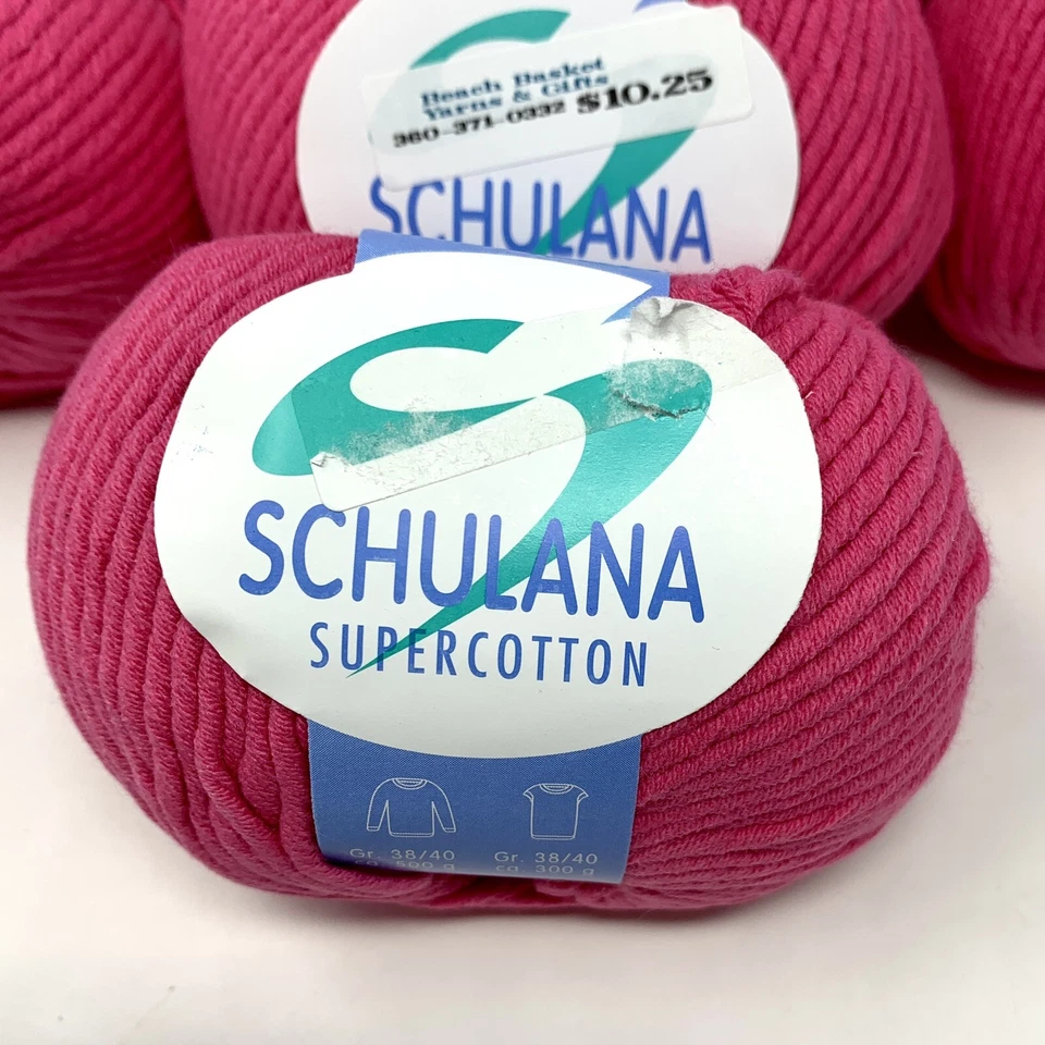 Lote de 10 Schulana SUPER ALGODÓN Hilos Mezcla Algodón/Poliéster 50g ea Hot ROSA Italia NUEVO Foto 2 de 4