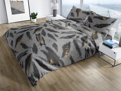 Bettwäsche-mit-Stil Mako Satin Wendebettwäsche – 100% Baumwolle, Grau-anthrazit, 135x200 + 80x80 Cm