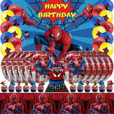 Spider Man Party Supplies Party Decoration Set Plates Balloons Banner Tablecloth