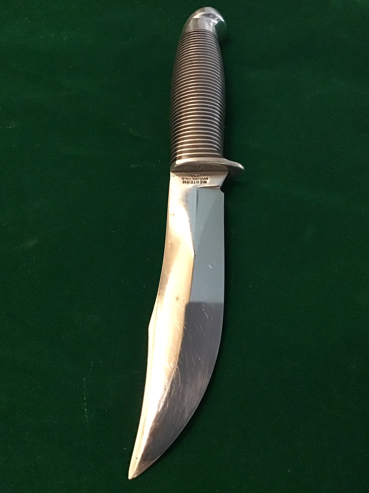 VINTAGE WESTERN F66 BOULDER, CO. "BLACK BEAUTY" Fixed Blade Knife & SHEATH! eBay