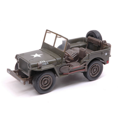 Jeep Militaire New Ray 1/32 – Vert Armée – Avec Troupe Auxiliaire – Occasion