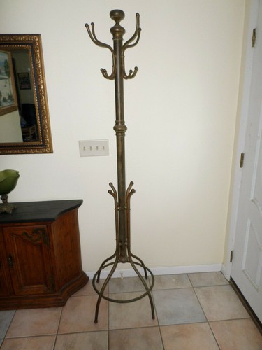 brass hall tree coat rack