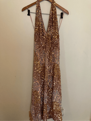 Free People Glitter & Gold Midi Dress | eBay