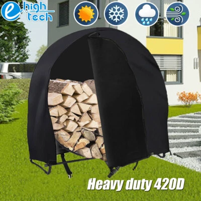 40” Log Hoop Firewood Rack Cover Heavy Duty Waterproof UV Protector Holder Round - Image 1 of 4