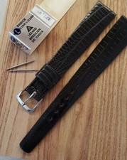 60's NOS JB Champion 11/16XL 18mm Black Tapered Brazilian Lizard Band