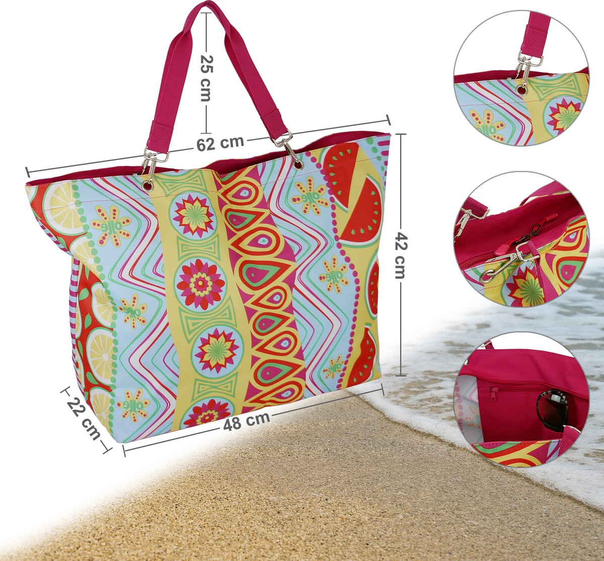 Antonio XL-Strandtasche Antonio - Strandtasche Summer-Time Blau Weiß