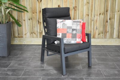 George Town verstellbares Aluminium Lounge Sessel, dunkelgrau