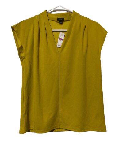 Ann Taylor Factory Top Womens Small Chartreuse Green Sleeveless Blouse NWT - Picture 1 of 6