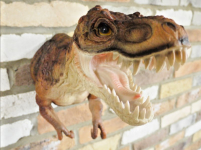 Harz Jurassic Park T-REX Dinosaurier Kopf Wandmontage Dekoration LEBENDIGE KUNST GESCHENK