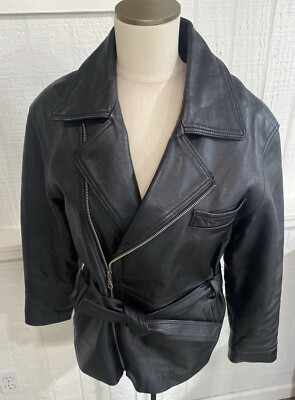 Oakwood Classic Black Leather Jacket  With Removable Liner Thinsulate Zipper S