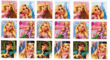 3 Hojas Disney ENREDADAS Rapunzel Flynn Álbum de Recortes Pegatinas