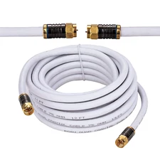 3ft RG6 Quad Shield Coaxial Cable In wall CL2 18AWG TV Antenna Satellite White