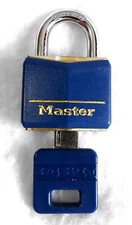 Master Padlock with Key Hardened Blue