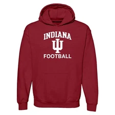 Indiana Hoosiers Arch Logo Football - University College Hoodie - Cardinal