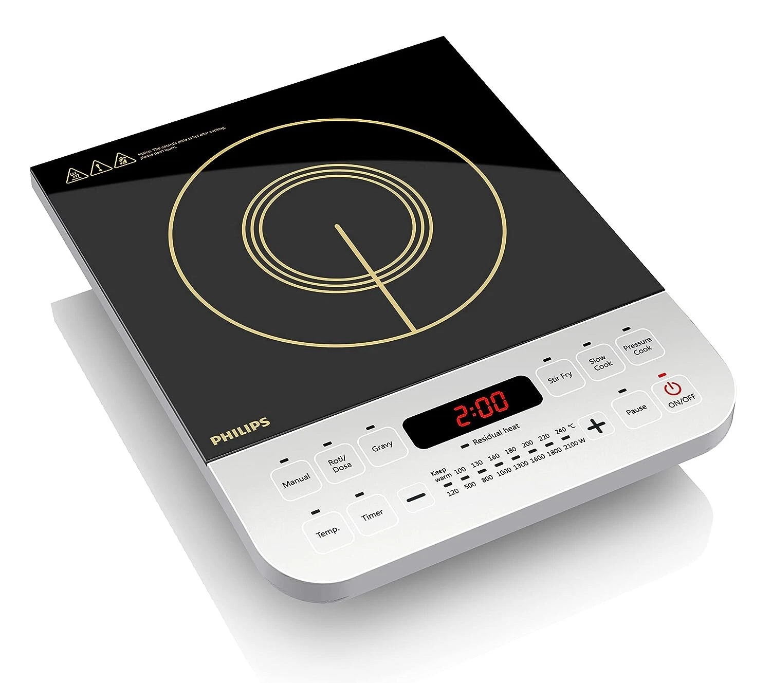 Philips 2100 Watt Induction Cooktop, Soft Touch Button with Crystal Glass (Black
Opens in a new wind