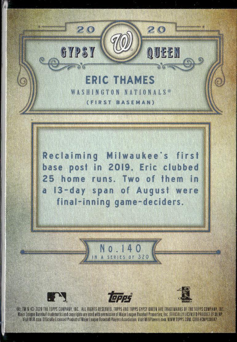 2020 Topps Gypsy Queen #140 Eric Thames | eBay