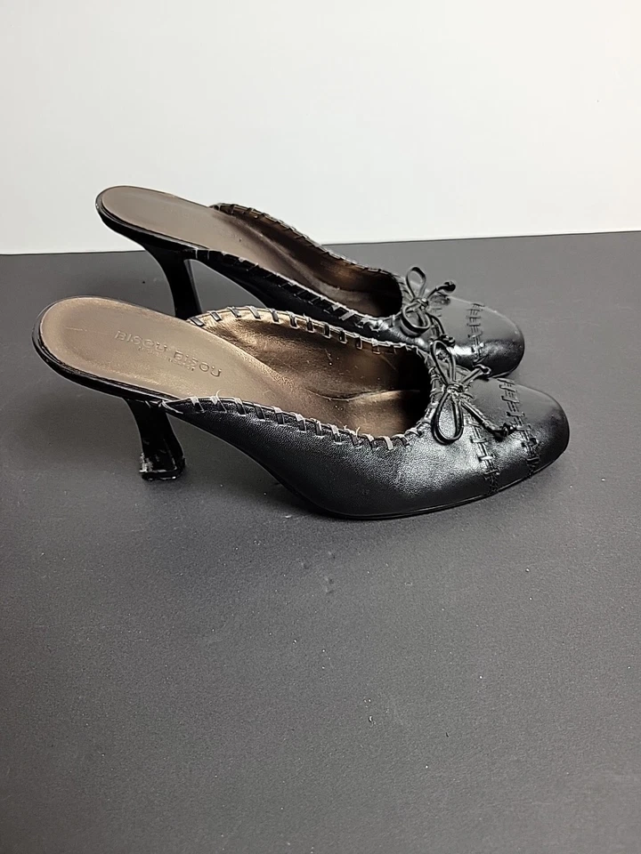 Bisou Bisou Michele Bohbot 7.5M strappy heels Black braided straps - Image 2 of 4