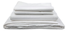 4 Piece Bedding Sheet Set 60 Cotton 40 Poly Percale White