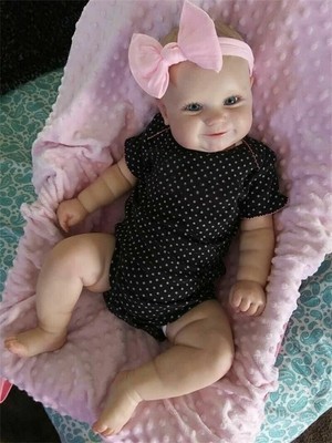 50CM Reborn Baby Doll Real Soft Touch Maddie Hand-Zeichnung Haar Puppe