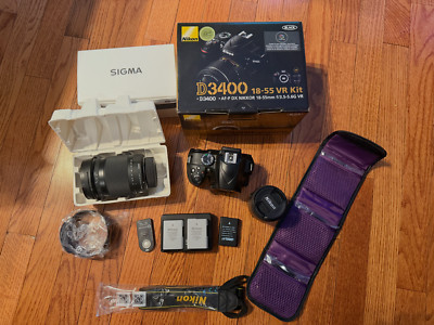 Nikon D3400 24MP DSLR W 18-55mm AF-P Lens and Sigma 18-300 mm lens, iCount: 3601