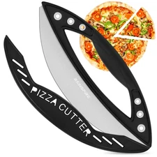 Rainspire 12 Pizza Cutter Rocker Blade Stainless Steel Pizza Rocker with Cove...