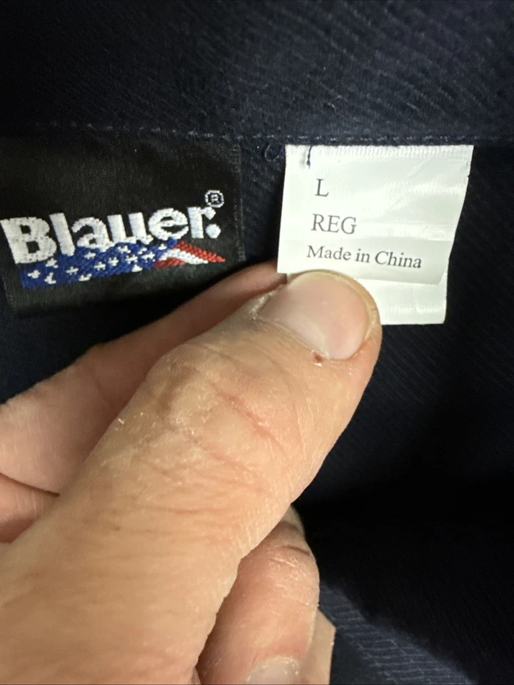 NWT Blauer 4635X Job Shirt w/ Rib Knit Fleece Sweatshirt 1/4 Zip Mens L Reg Navy - Image 3 of 4