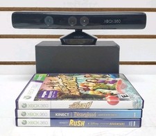 Xbox 360 Kinect Sensor Bar Bundle w/Games - Tested  Works - Lot 3 READ 