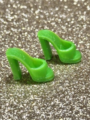 Barbie Lime Green Mules Shoes for Fashion Dolls       