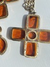 Vintage Arthur Pepper Amber Maltese Cross Jewlery Set  — photo 3