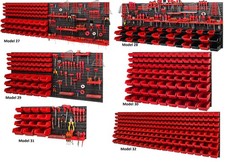 WALL MOUNTED TOOL PEG BOARD SET GARAGE STORAGE BINS WORKSHOP RACK SHED ORGANISER