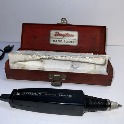 #ad Vintage Craftsman Electric Engraver Tool Model 758.42951 w Dayton Hand Tools Box $15.95