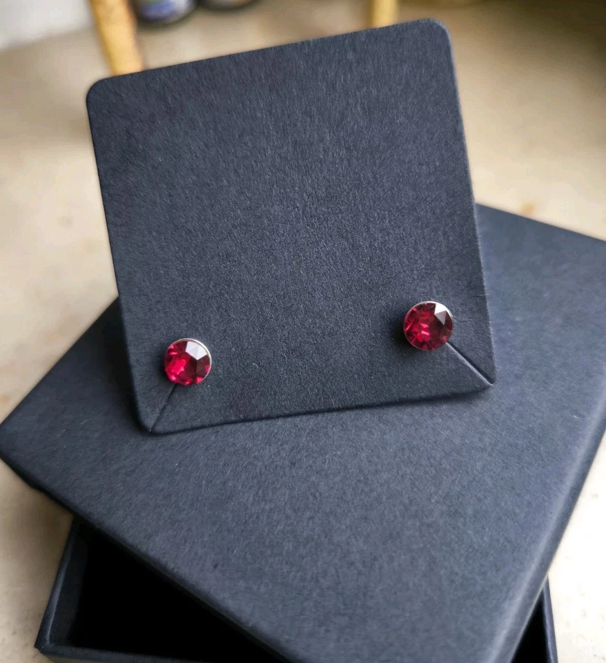 Ohrstecker 925 Silber mit Swarovski Kristall 6 mm, Elegante Ohrringe Damen