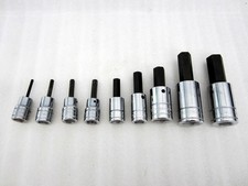 Vintage Armstrong 3/8" & 1/2" Drive 9pc Metric Hex Key Socket Set USA