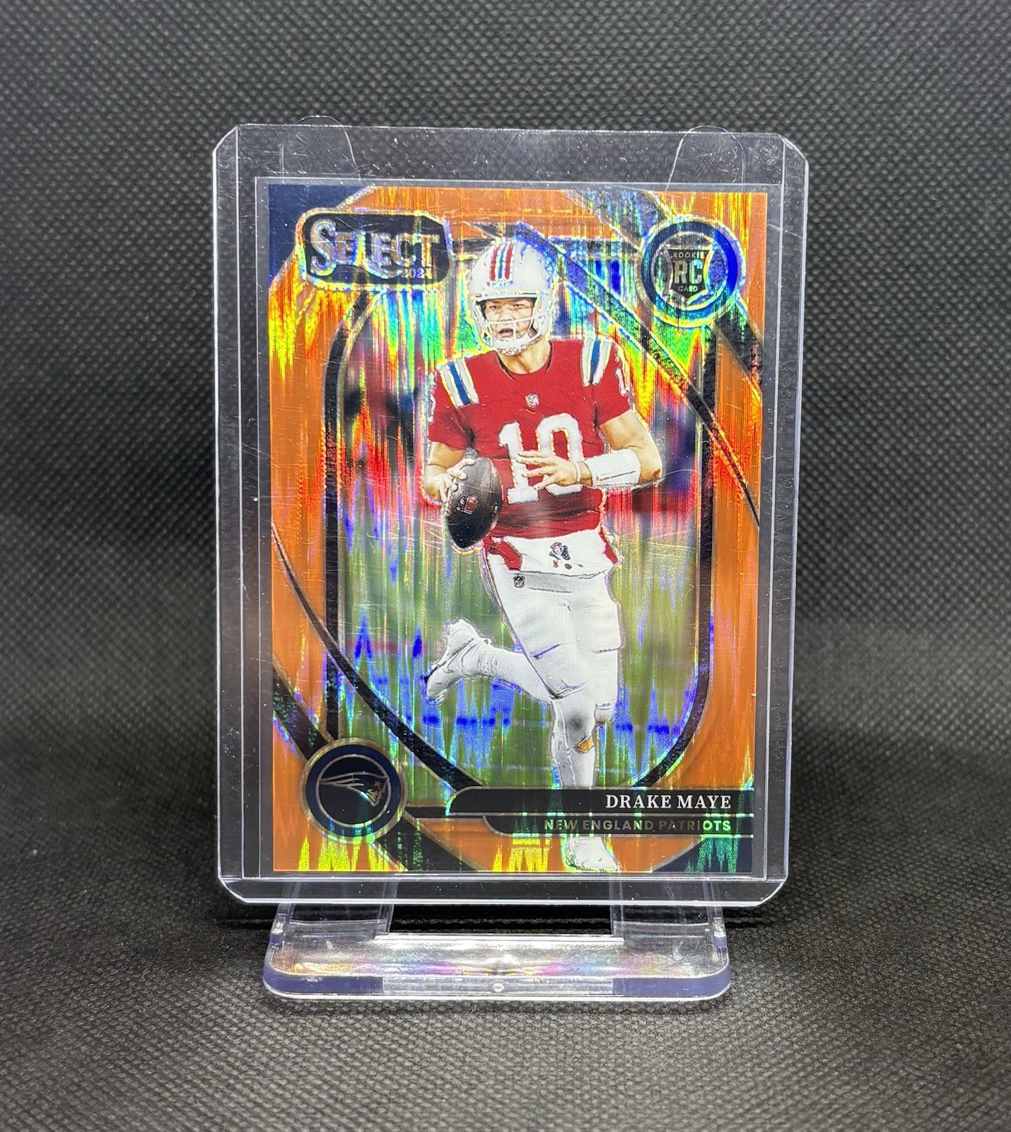 2024 Panini Select - Drake Maye #218 Club Level Orange Shock Prizm /399 (RC)