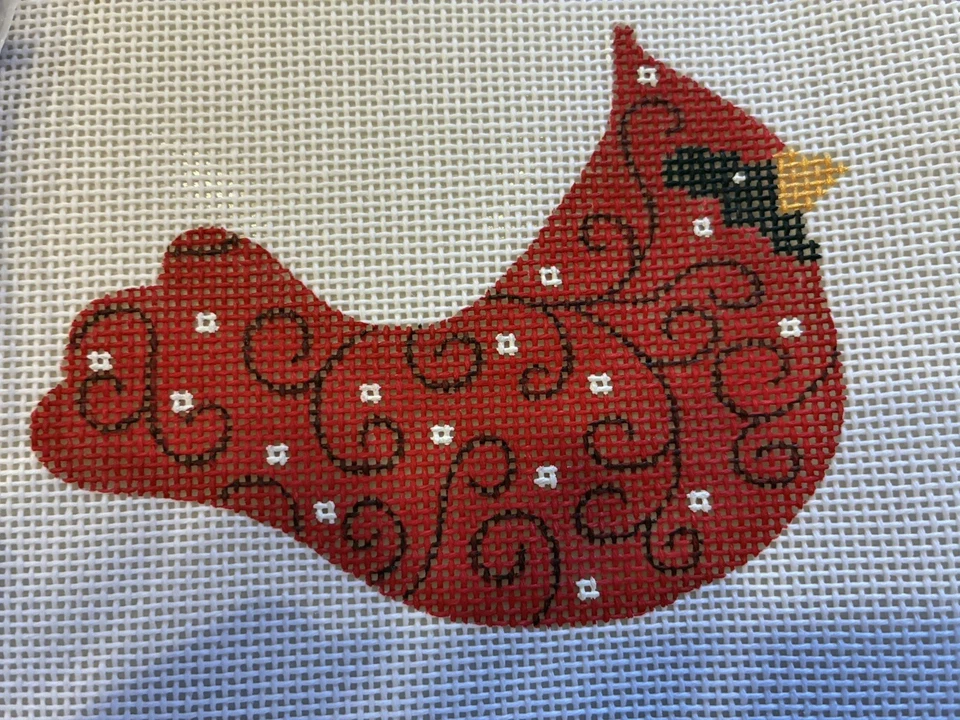 For the Birds! #RS-13 Cardinal Knowledge Hand Painted Needlepoint Canvas - Image 3 of 4