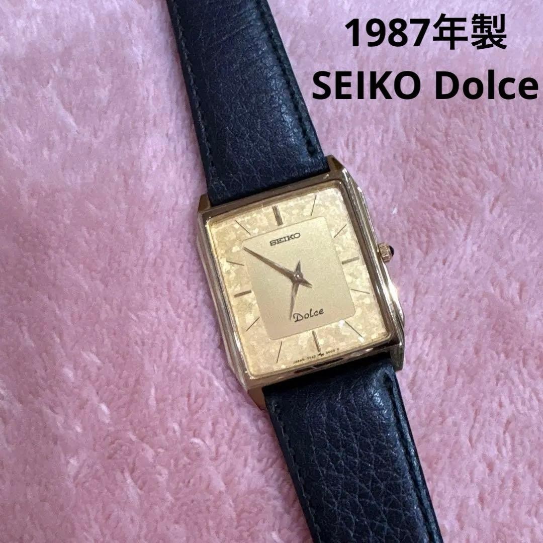 Dolce Vintage Watch Band 1987 Leather SEIKO and Case Gold with - vintagewatches.pk