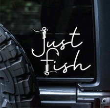 Sunset Graphics  Decals Just Fish Decal Vinyl Car Sticker Fishing Outdoor  ...