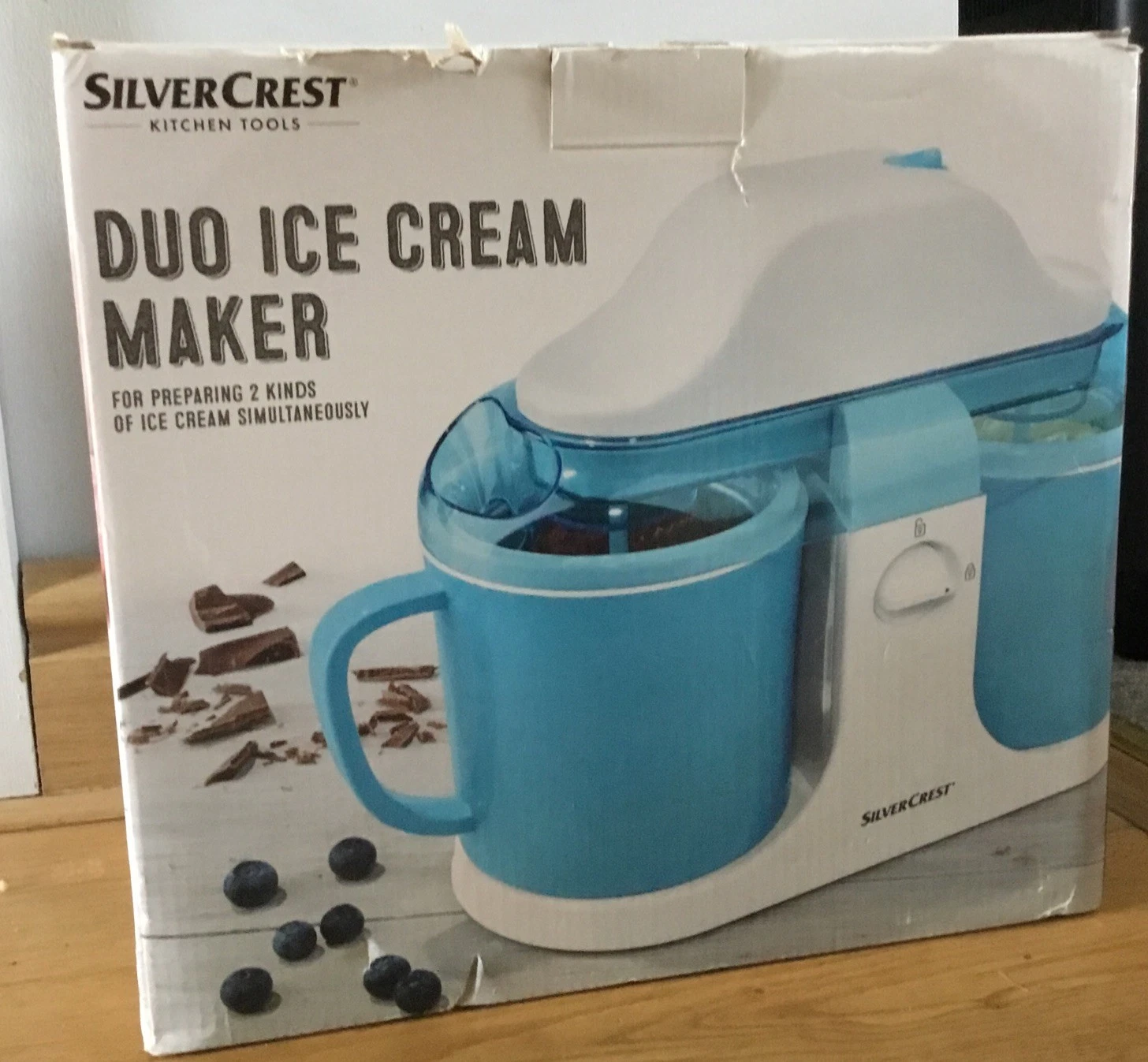 Silver Crest Duo ice cream maker 2 x 300ml in 30 mins homemade ice-cream cooling