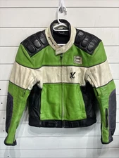 Vtg Leather Motorcycle Racing Padded Jacket Coat Cafe Racer Mens 42 Tony Long