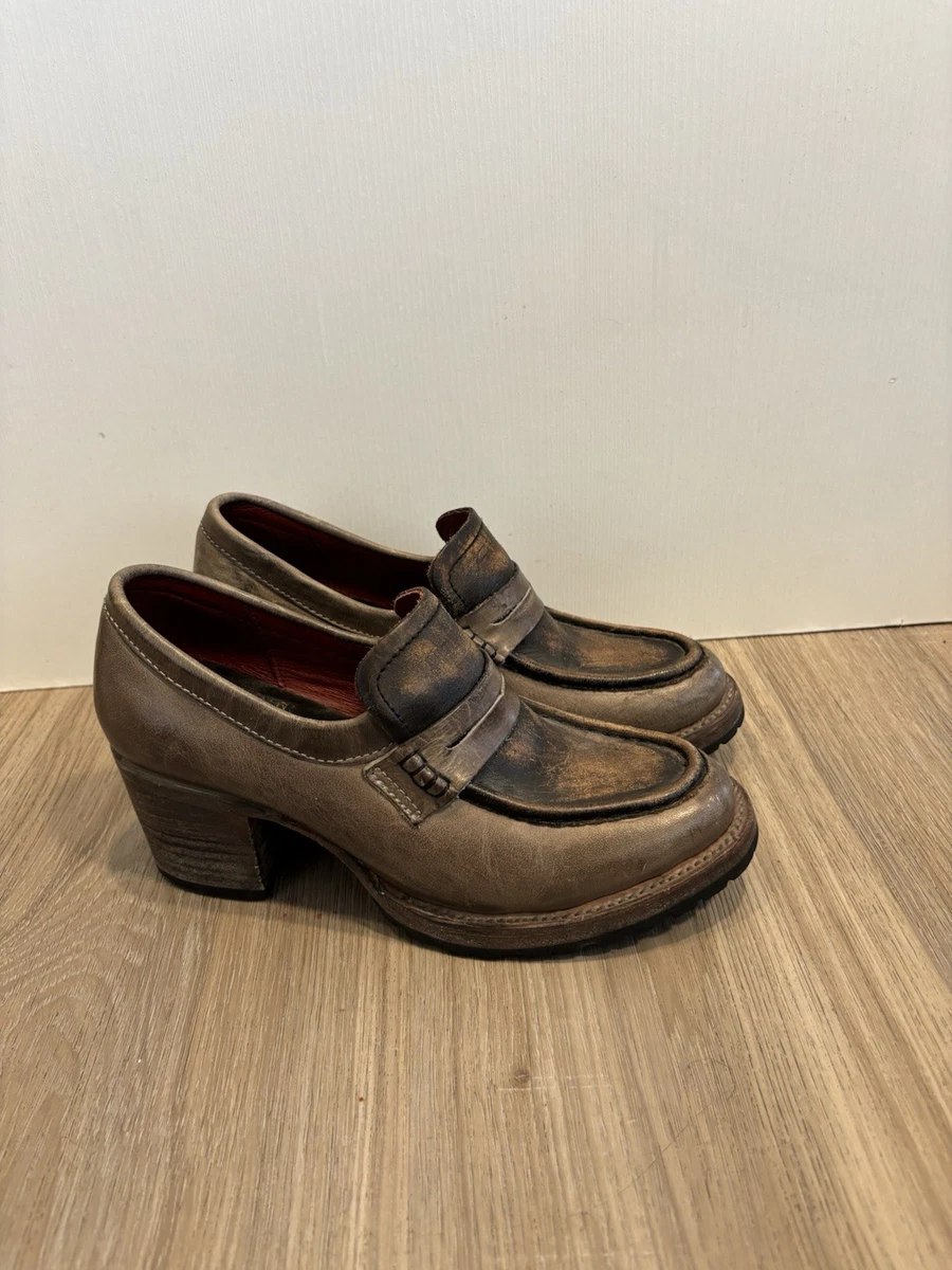 Free Bird by Steven Brown Leather Loafers NWB Freebird By Steven Chevelle Womens Heeled Loafers Snake  main image 4